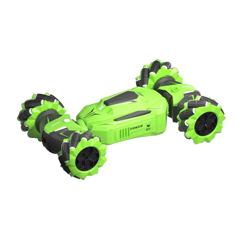 Q177 RC Stunt Twister Car Music Light Kids 2.4G Remote Control Four Wheel Car Toy, 2 Batteries - Blue