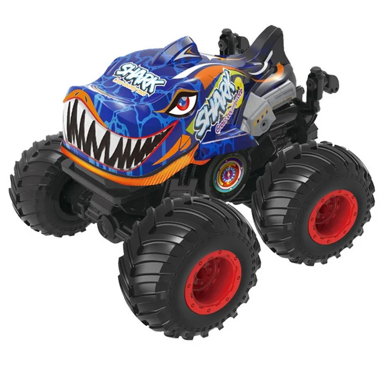 KY-S202B 1 / 20 Fernbedienung Spielzeugauto Hai Head Design Stunt Auto Mit Licht Und Musik - Blau