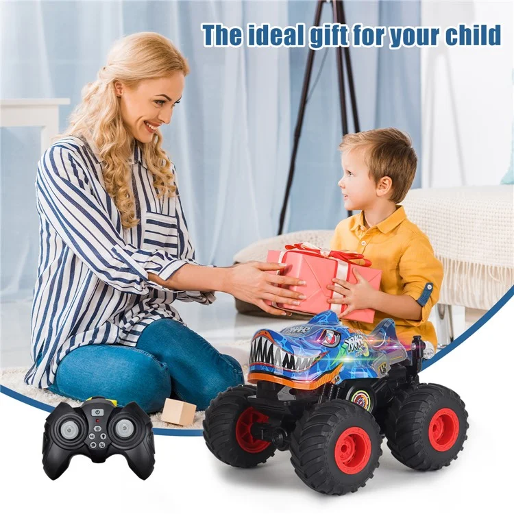 KY-S202B 1 / 20 Fernbedienung Spielzeugauto Hai Head Design Stunt Auto Mit Licht Und Musik - Blau