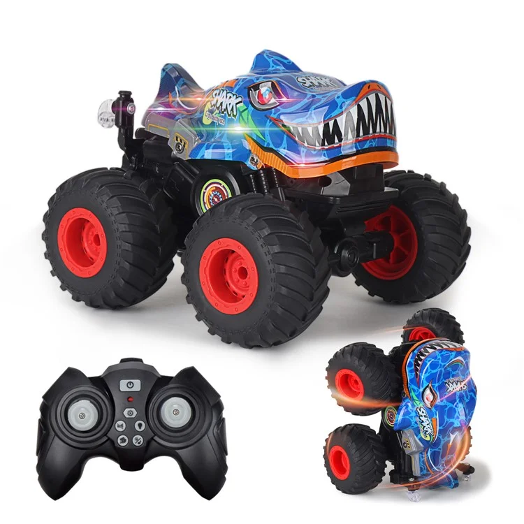 KY-S202B 1 / 20 Fernbedienung Spielzeugauto Hai Head Design Stunt Auto Mit Licht Und Musik - Blau