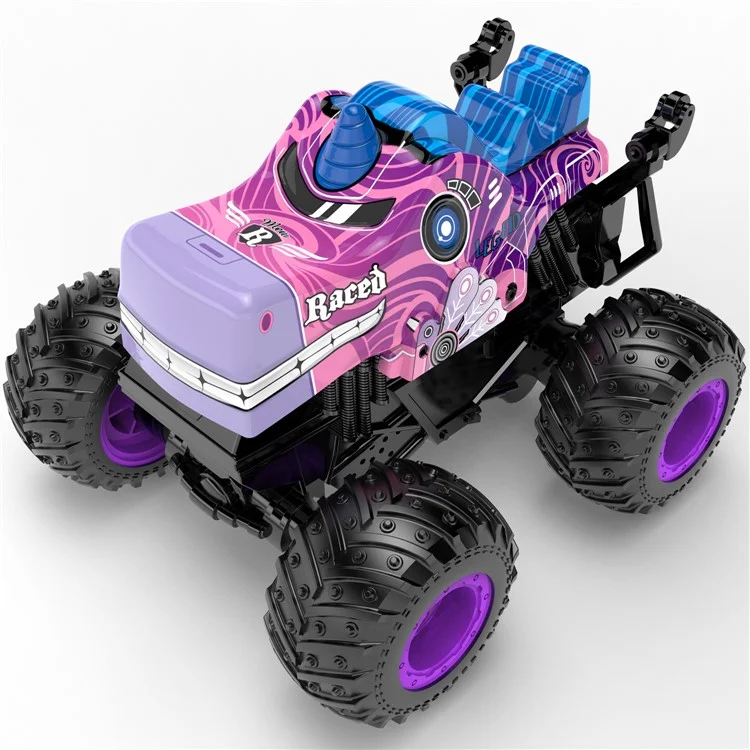 KY-S208A 1 / 20 Fernbedienungssteuerauto Cartoon Kinder Stuntauto -spielzeug Mit Licht Und Musik - Lila