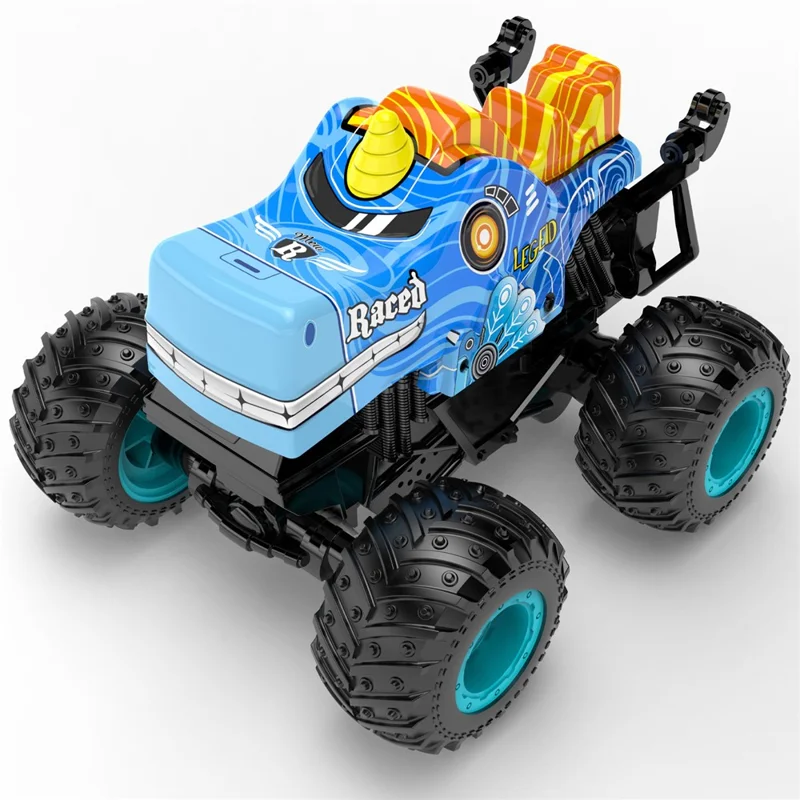 KY-S208A 1 / 20 Remote Control Car Cartoon Kids Stunt Car Toy with Light and Music - Blue