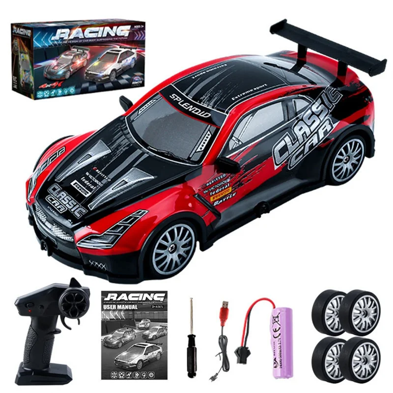 KY-S205 GTR Style 1 / 20 Car de Deriva de Alta Velocidad 4WD Con Coche de Juguete de Control Remoto Ligero - Rojo