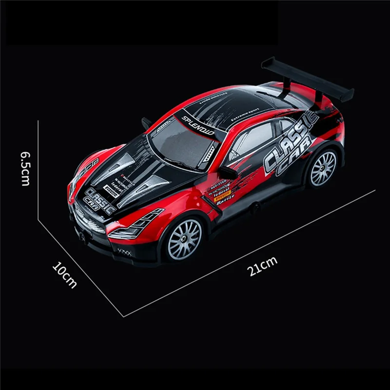 KY-S205 GTR Style 1 / 20 4WD RC High Speed Drift Car with Light Remote Control Toy Car - Green