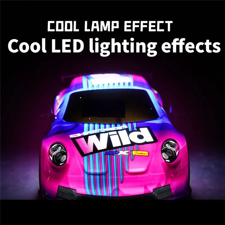 UJ99-P381 1 / 18 2WD RC Racing Car Toy Cool Light Effect Remote Control Car - Rosa