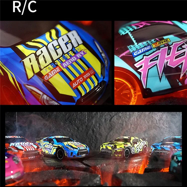 UJ99-P381 1 / 18 2WD RC Racing Car Toy Cool Light Effect Remote Control Car - Rosa