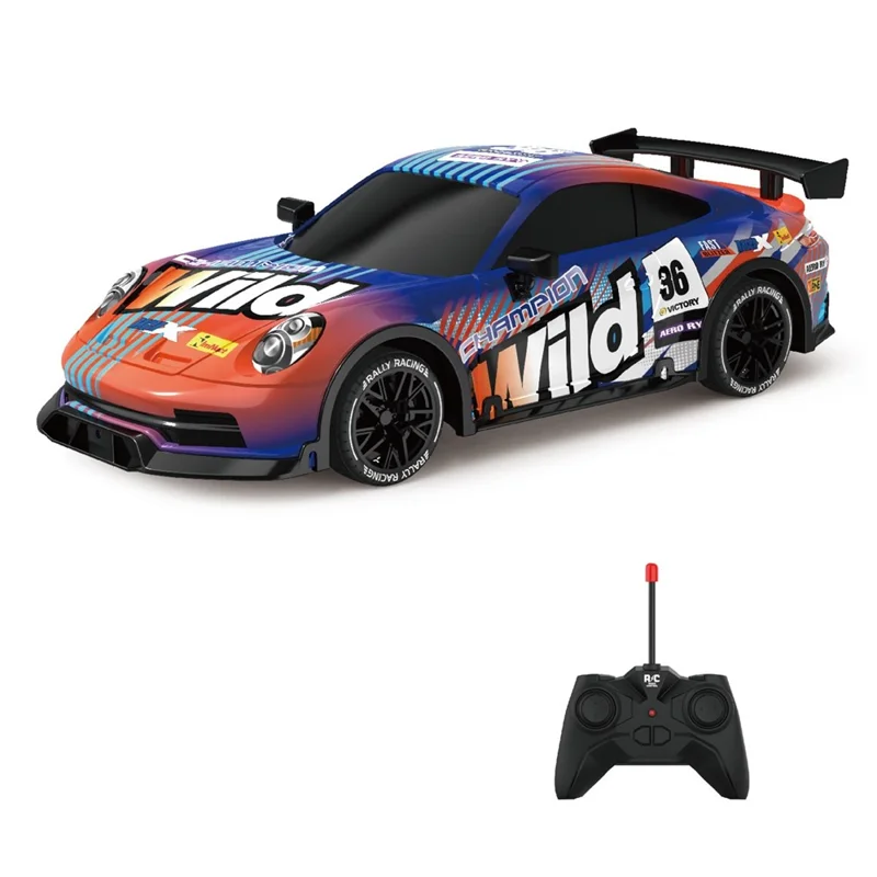 UJ99-P381 1 / 18 2WD RC Racing Car Toy Cool Light Effect Remote Control Car - Orange Red