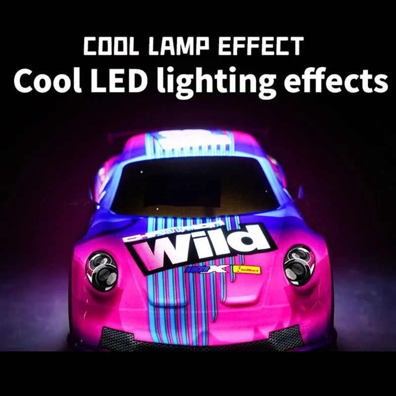 UJ99-P381 1 / 18 2WD RC Racing Car Toy Cool Light Effect Remote Control Car - Orange Red