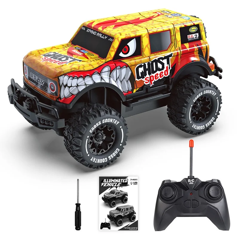UJ99-Y203 1 / 20 2WD RC Car Children Toy Cool Light Effect Remote Control Car - Yellow