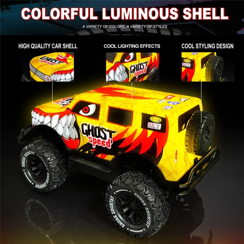 UJ99-Y203 1 / 20 2WD RC Car Children Toy Cool Light Effect Remote Control Car - Yellow