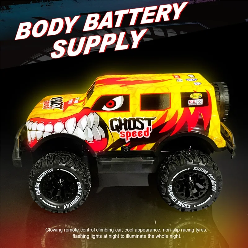 UJ99-Y203 1 / 20 2WD RC Car Children Toy Cool Light Effect Remote Control Car - Yellow