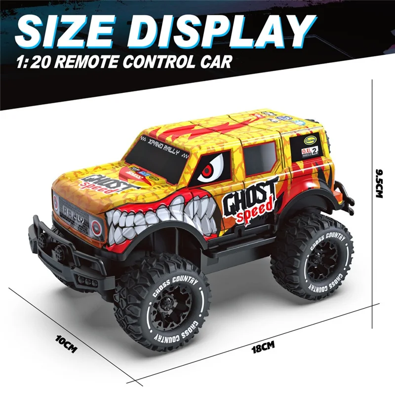 UJ99-Y203 1 / 20 2WD RC Car Children Toy Cool Light Effect Remote Control Car - Yellow
