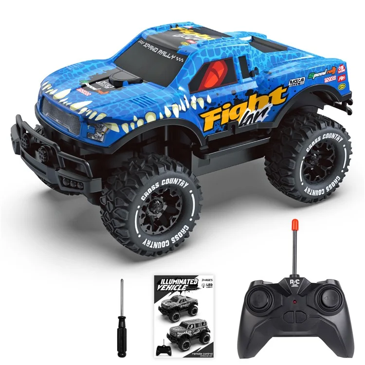 UJ99-Y202 1 / 20 2WD RC Car Children Toy Non-Slip Wheels Cool Light Remote Control Car - Blue