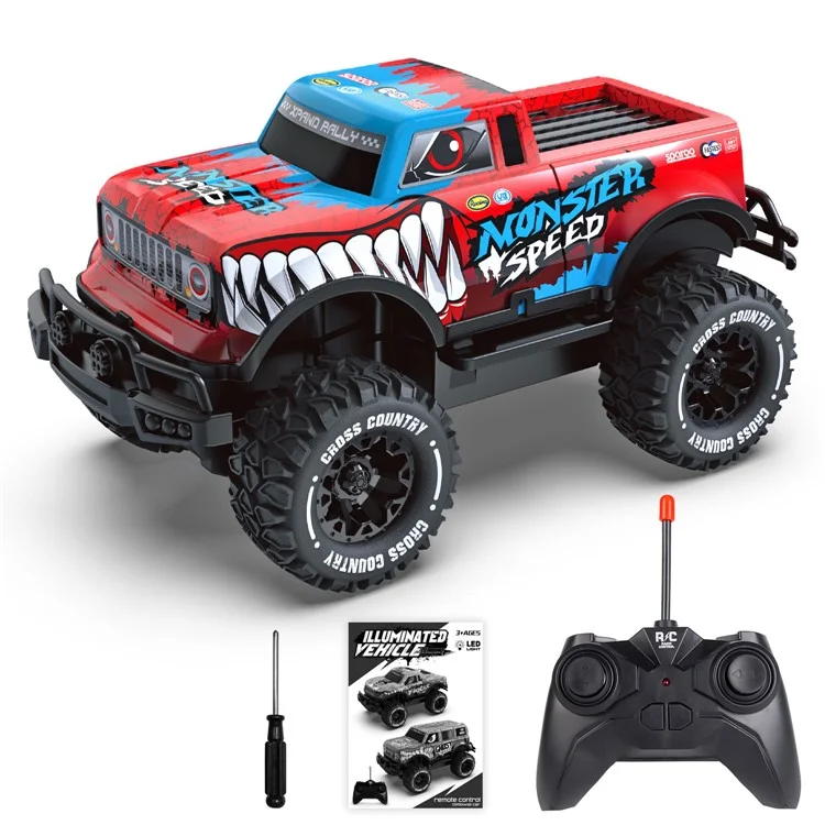 UJ99-Y201 1 / 20 2WD RC Car Non-Slip Wheels Cool Light Remote Control Car Toy - Red