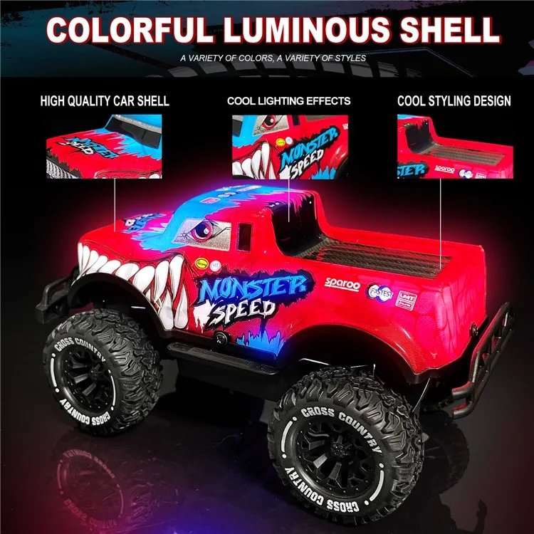 UJ99-Y201 1 / 20 2WD RC Car Non-Slip Wheels Cool Light Remote Control Car Toy - Red