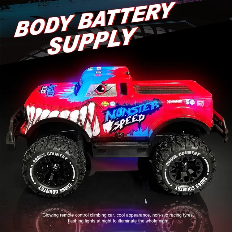 UJ99-Y201 1 / 20 2WD RC Car Non-Slip Wheels Cool Light Remote Control Car Toy - Red