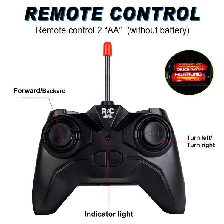 UJ99-Y201 1 / 20 2WD RC Car Non-Slip Wheels Cool Light Remote Control Car Toy - Red