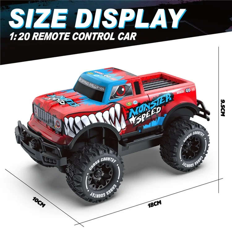 UJ99-Y201 1 / 20 2WD RC Car Non-Slip Wheels Cool Light Remote Control Car Toy - Red