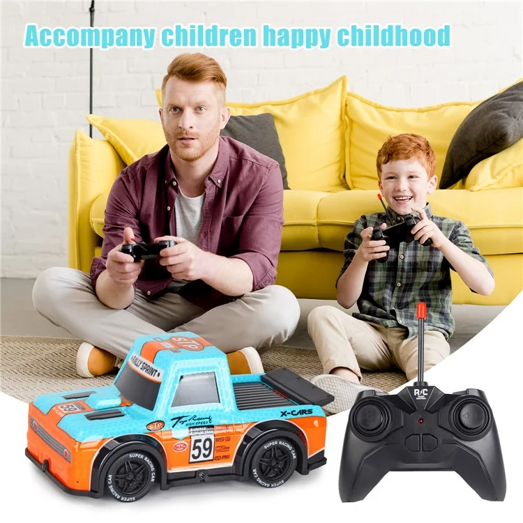 Q243 1 / 24 2WD RC Racing Car Children Remote Control Auto Con Luce Fresca - Blu