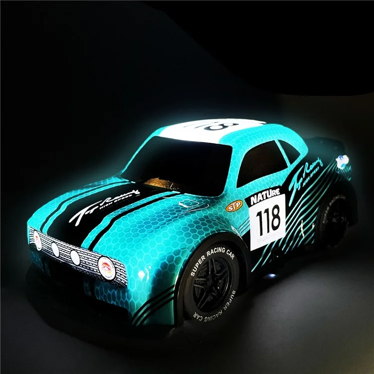 Q242 1 / 24 2WD RC Racing Car Cool Light Remote Control Auto Gioche - Ciano