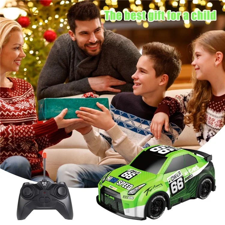 Q240 1 / 24 2WD Remote Control Racing Auto Per Bambini Toy rc Auto Con Luce Fresca - Verde
