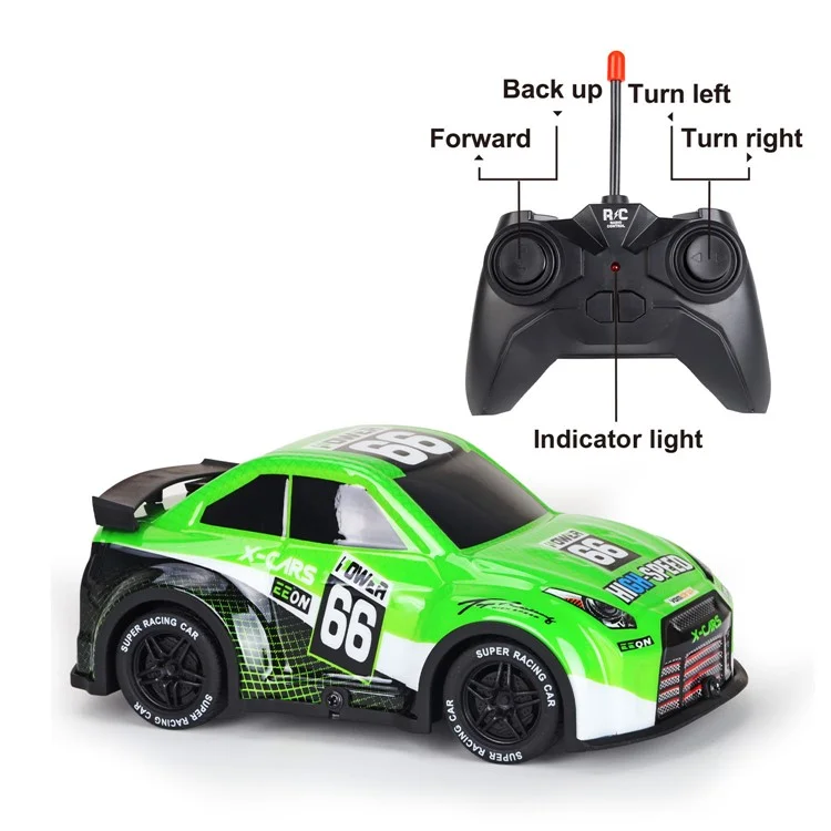 Q240 1 / 24 2WD Remote Control Racing Auto Per Bambini Toy rc Auto Con Luce Fresca - Verde