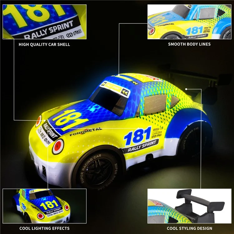 Q241 1 / 24 2WD Remote Control Car Kids Toy RC Rco Coth Con Cood Luce - Amarillo
