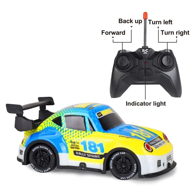 Q241 1 / 24 2WD Remote Control Car Kids Toy RC Rco Coth Con Cood Luce - Amarillo