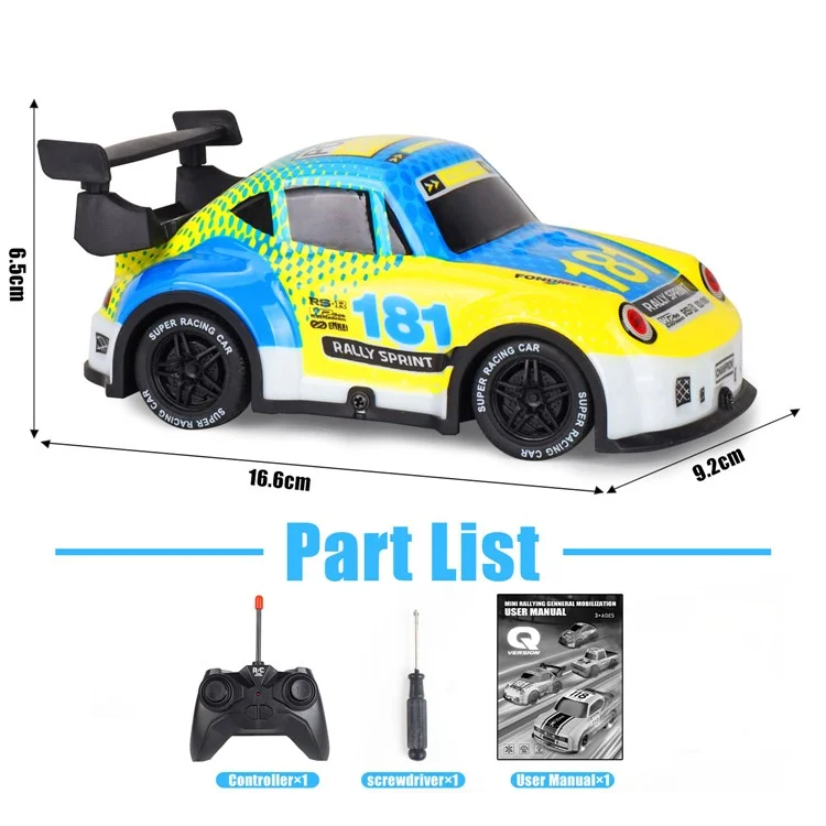 Q241 1 / 24 2WD Remote Control Car Kids Toy RC Rco Coth Con Cood Luce - Amarillo