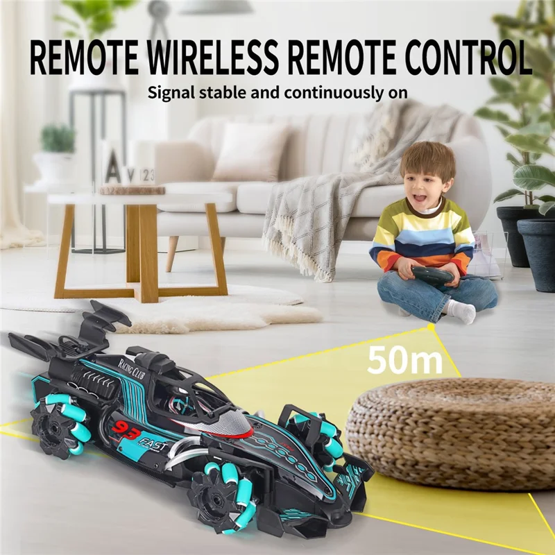 HD3377 1 / 14 RC Racing Car Toy Light Music Mist Spray Remote Control Car, Single Remote Controller - Purple