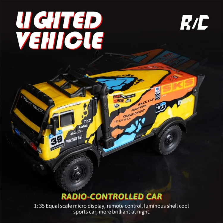 1 / 35 RC Truck Children Toy Cool Light Effect Remote Control Vehicle - UJ99-ZK01 Yellow