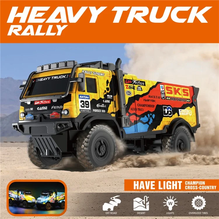 1 / 35 RC Truck Children Toy Cool Light Effect Remote Control Vehicle - UJ99-ZK01 Yellow