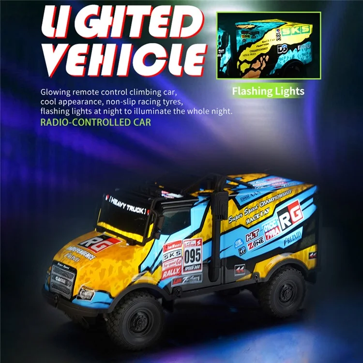 1 / 35 RC Truck Children Toy Cool Light Effect Remote Control Vehicle - UJ99-ZK01 Yellow