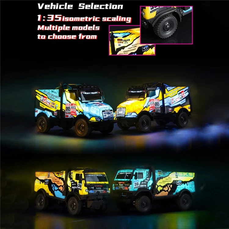 1 / 35 RC Truck Children Toy Cool Light Effect Remote Control Vehicle - UJ99-ZK01 Yellow