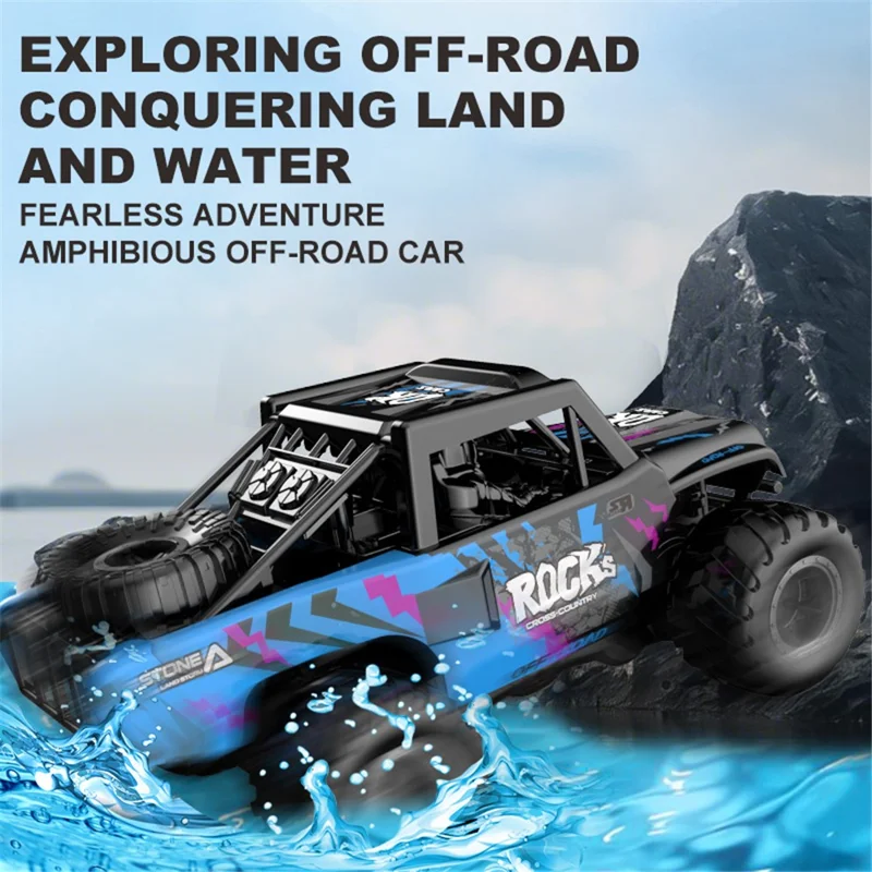 Q191 Off-Road Climbing Vehicle Amphibious Remote Control Car Kids Toy, 1 Battery - Blue