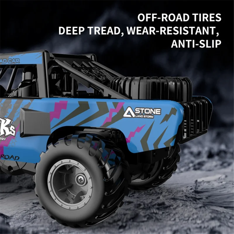 Q191 Off-Road Climbing Vehicle Amphibious Remote Control Car Kids Toy, 2 Batteries - Blue