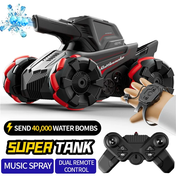 4DRC 4D-Y8 RC Tank Car 4WD Off-Road Water Bullet Shooter Dual Remote Control Dual Battery - Blue