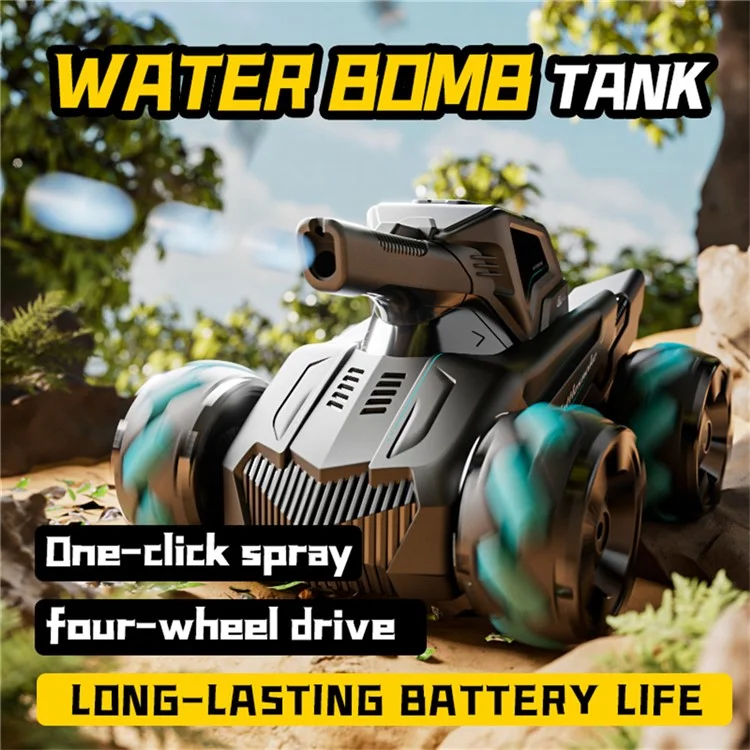 4DRC 4D-Y8 RC Tank Car 4WD Off-Road Water Bullet Shooter Dual Remote Control Dual Battery - Blue