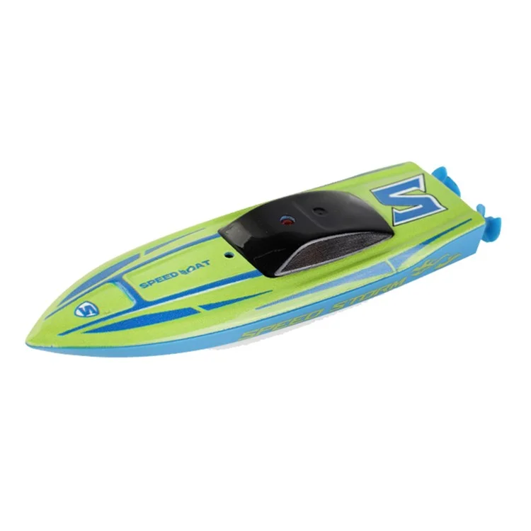 Barco de control remoto mini RC Boat 2.4Ghz con rotación de 360 grados, recargable por USB, modelo de juguete para niños - Verde
