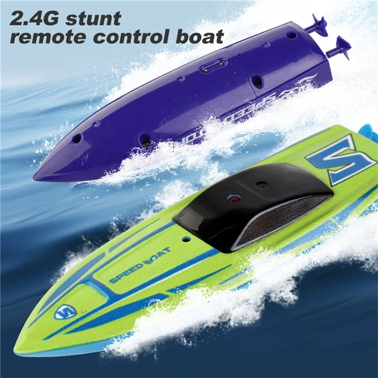 Barco de control remoto mini RC Boat 2.4Ghz con rotación de 360 grados, recargable por USB, modelo de juguete para niños - Verde