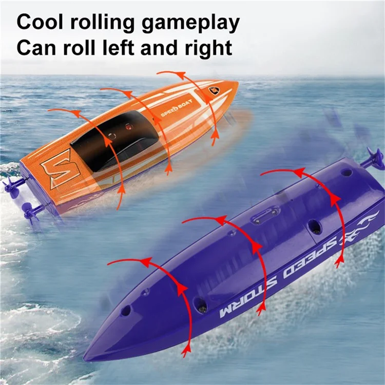 Barco de control remoto mini RC Boat 2.4Ghz con rotación de 360 grados, recargable por USB, modelo de juguete para niños - Verde