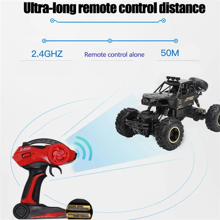 6026 Large Scale RC Car Off Road Drift Vehicle Shock Absorbing 4WD Climbing Truck with LED Light - Black