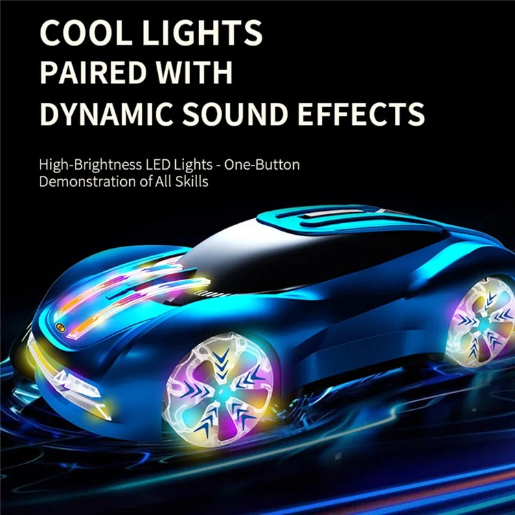 Q206 Style A Remote Control Sports Car with Light and Spray Simulated RC Vehicle , Handheld Remote + Watch Remote - Blue