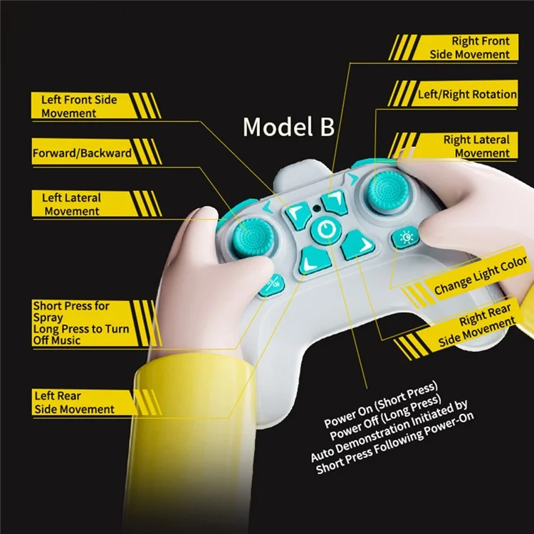 Q206 Style A Remote Control Sports Car with Light and Spray Simulated RC Vehicle , Handheld Remote + Watch Remote - Blue