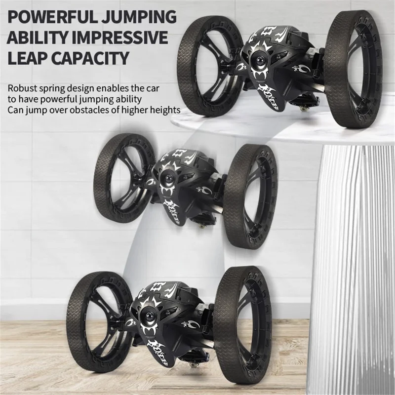 Q207 2.4G Remote Control Stunt Car Jumping RC Vehicle Electric Toy for Kids with Rechargeable Battery - A  /  White