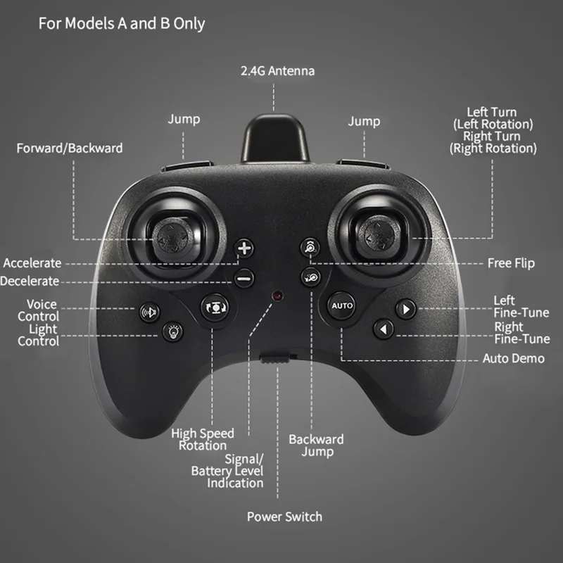 Q207 2.4G Remote Control Stunt Car Jumping RC Vehicle Electric Toy for Kids with Rechargeable Battery - A  /  White