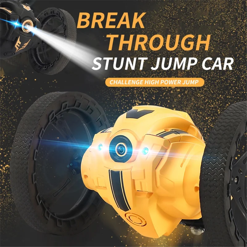 Q207 2.4G Remote Control Stunt Car Jumping RC Vehicle Electric Toy for Kids with Rechargeable Battery - A  /  White