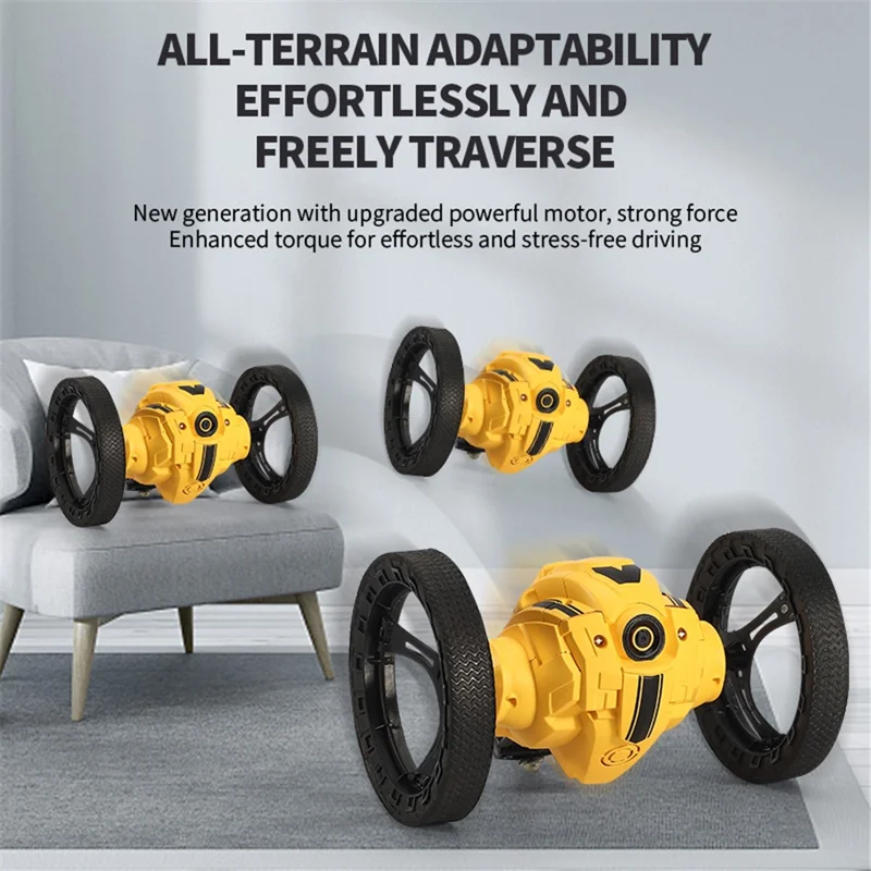 Q207 2.4G Remote Control Stunt Car Jumping RC Vehicle Electric Toy for Kids with Rechargeable Battery - A  /  White