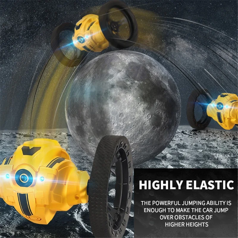 Q207 2.4G Remote Control Stunt Car Jumping RC Vehicle Electric Toy for Kids with Rechargeable Battery - A  /  White