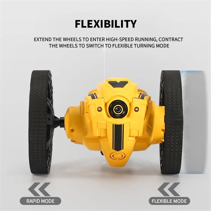 Q207 2.4G Remote Control Stunt Car Jumping RC Vehicle Electric Toy for Kids with Rechargeable Battery - A  /  White